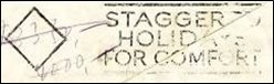 STAGGER TO / HOLIDAY / FOR COMFORT